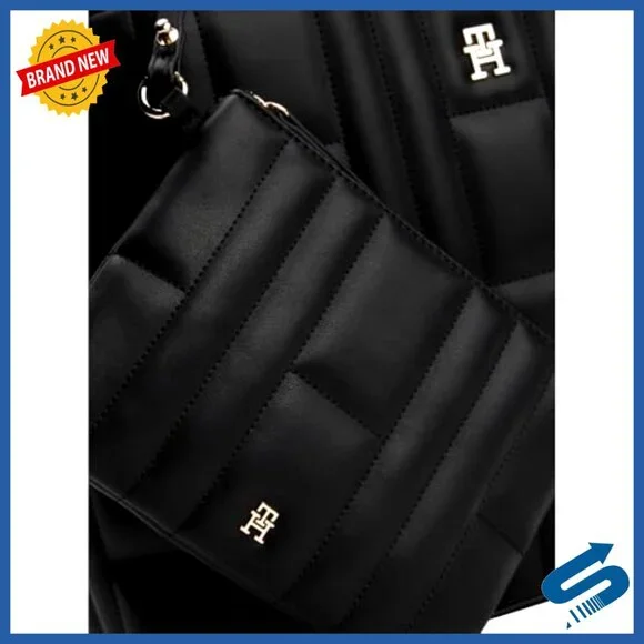 Lightweight Quilted Tote Bag with Adjustable Strap and Zip Pocket